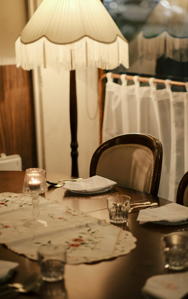Interior of Joe Taylor wine bar at 7 Errol Street, North Melbourne, candles lit at the bar